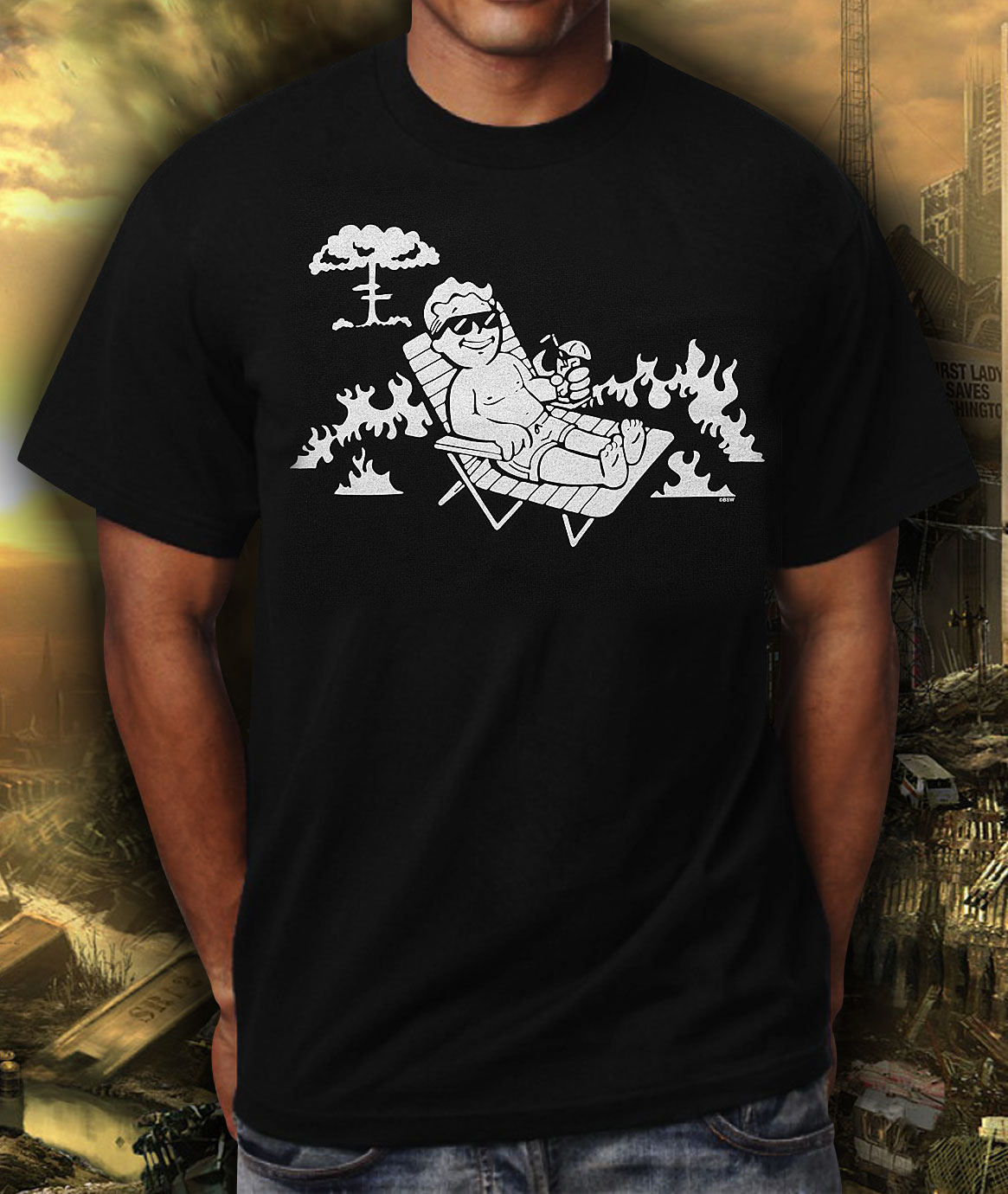 Fallout PipBoy Relaxing in the Wasteland T-Shirt