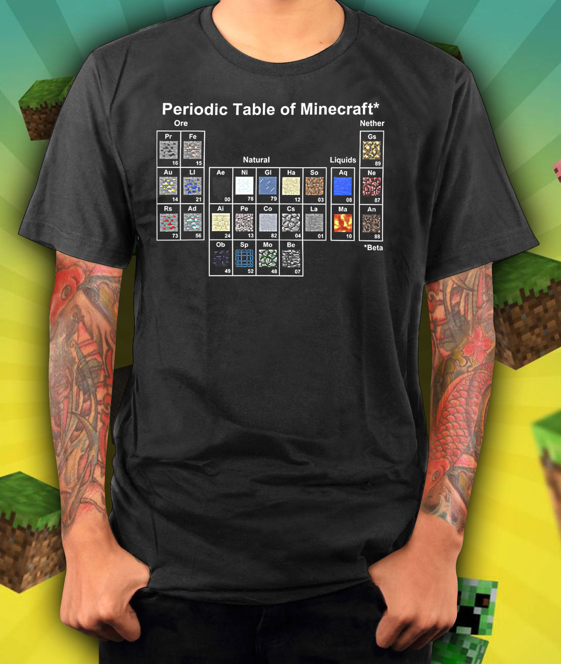 Minecraft Periodic Table Elements T-Shirt