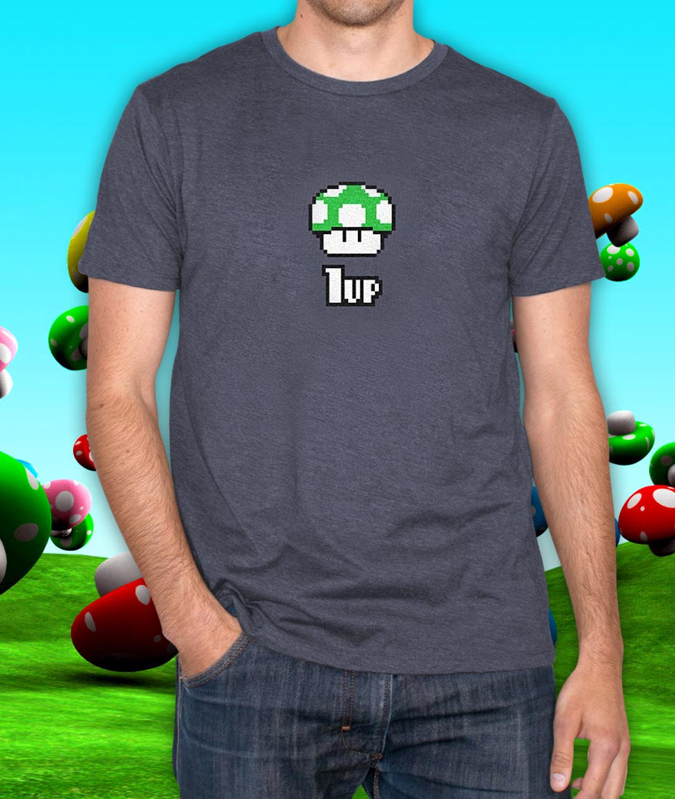 Nintendo NES Mario 1up Mushroom T-Shirt